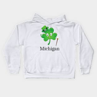 St Patrick's  Irish Shamrock MICHIGAN, Irish Gift forWife Kids Hoodie